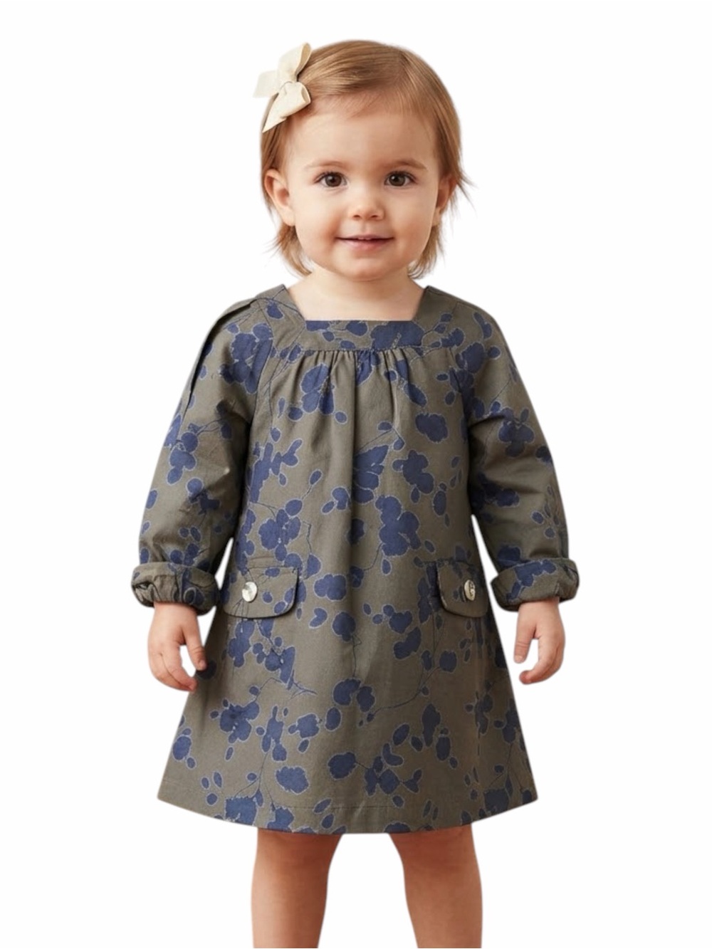Dagmar Daley 100% Cotton Blue Floral Organic Print Toddler Dress Size 18M